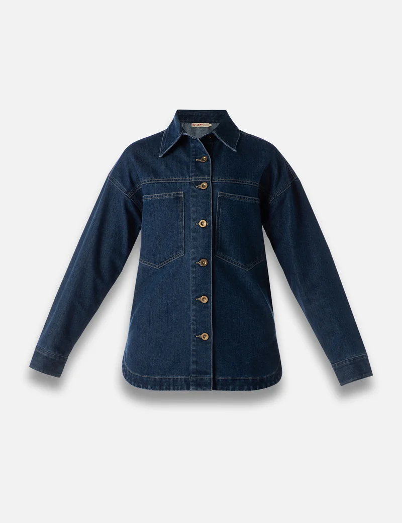 inkd Women's Oversized Shacket (Jacket) - Oversized Fit | Double Patch Pockets | Enzyme Wash | Jacket for Women